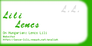 lili lencs business card